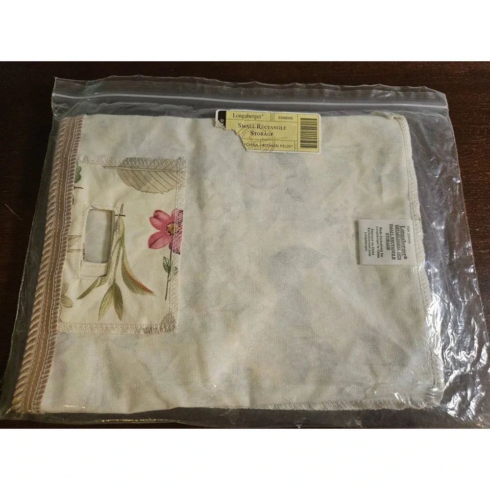 Longaberger Small Rectangle Storage Basket Liner Botanical Fields Cream Floral